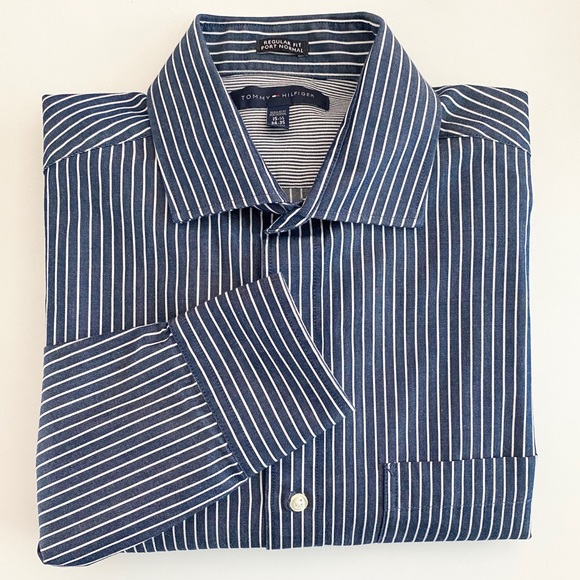 🔥Editor Pick🔥TOMMY HILFIGER Striped Dress Shirt - Picture 1 of 2